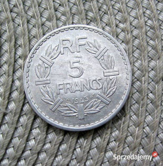 Francja 5 Frank 1945r wielkopolskie Kalisz sprzedam