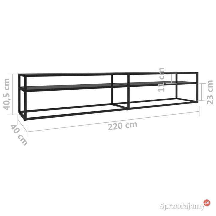 Szafka pod TV czarna 220x40x405 hartowane szkło Warszawa