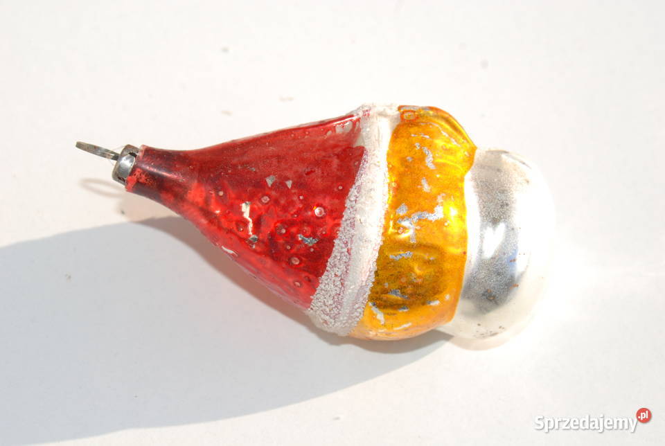 Stara ozdoba choinkowa bombka bańka Mikołaj