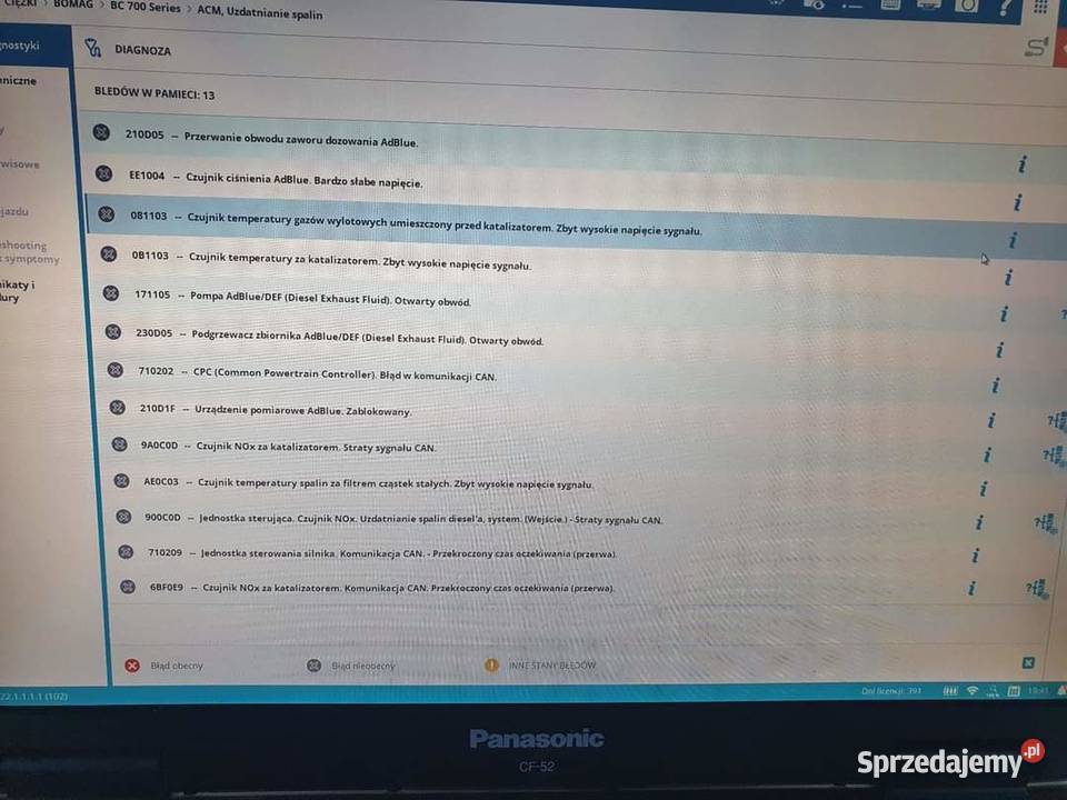 BOMAG Usuwanie Wyłączanie SCR DPF EGR Adblue Naprawa i warsztat Brzesko serwis
