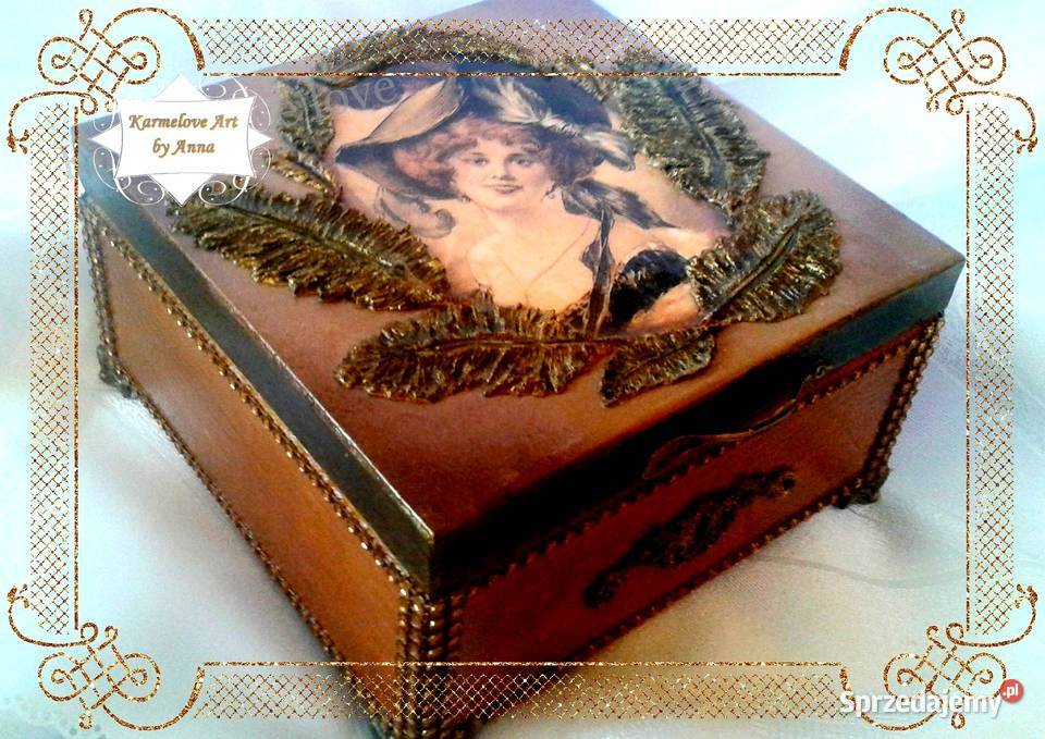 Herbaciarka szkatułka rękodzieło prezent Warszawa