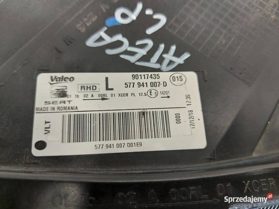 SEAT ATECA 575 Lampa przód lewa RHD UK sprzedam