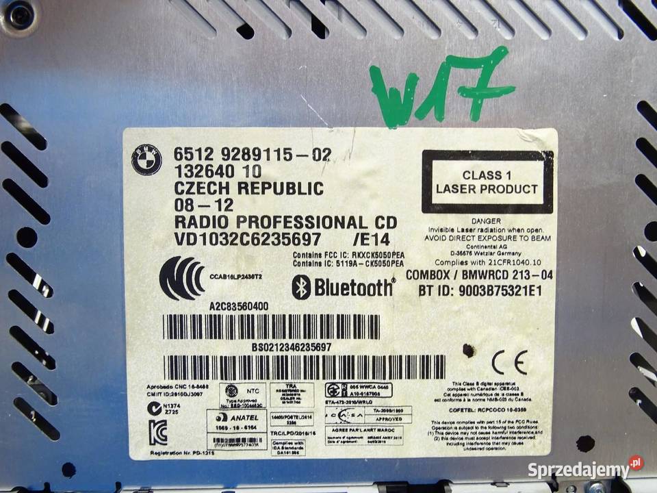 RADIO CD PROFESSIONAL 9289115 BMW E90 E81 E82