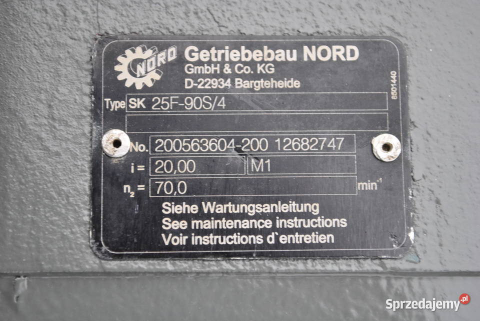 Motoreduktor kołnierzowy 11kw 70obrmin NORD Kargowa sprzedam
