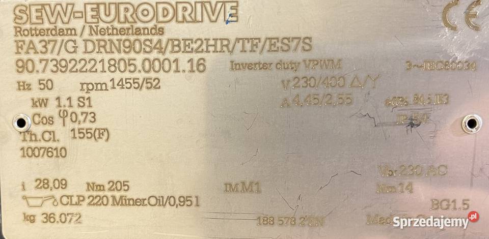 motoreduktor przekładnia 11kW 52obr 3fazowy