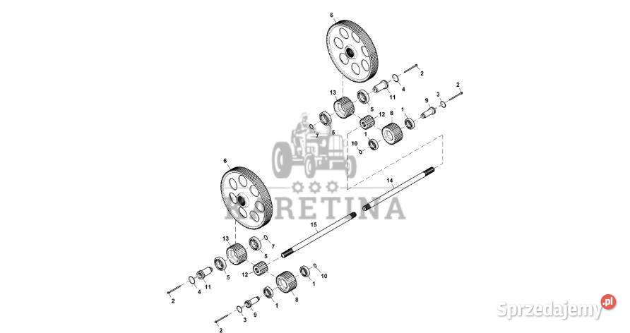 John Deere 9470RX Wał R565304 Oś przednia i Jastrzębniki