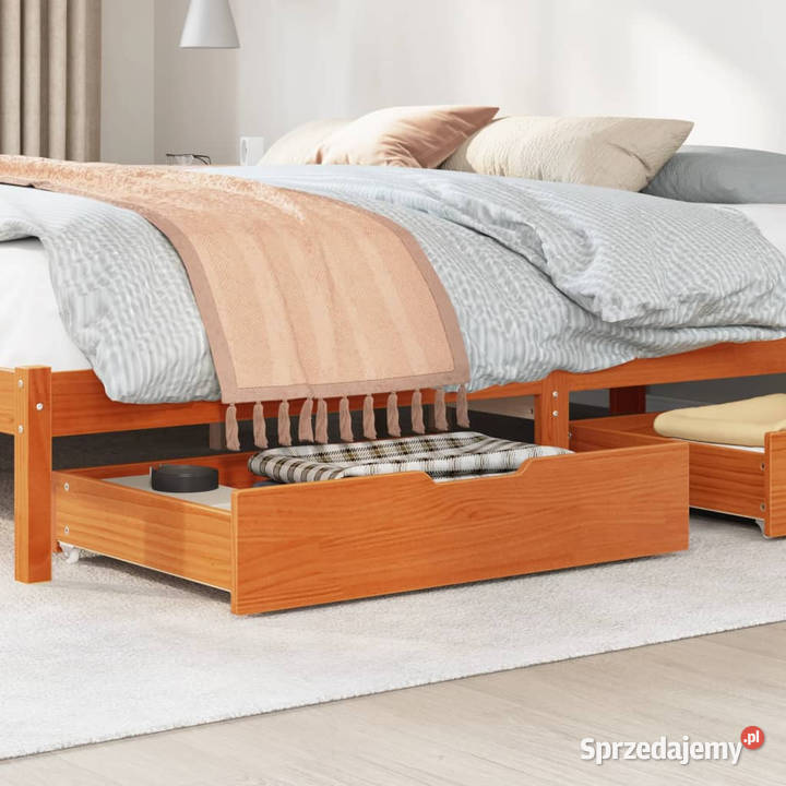 Szuflady pod łóżko 2 woskowy brąz 80x55x16 sosna Warszawa