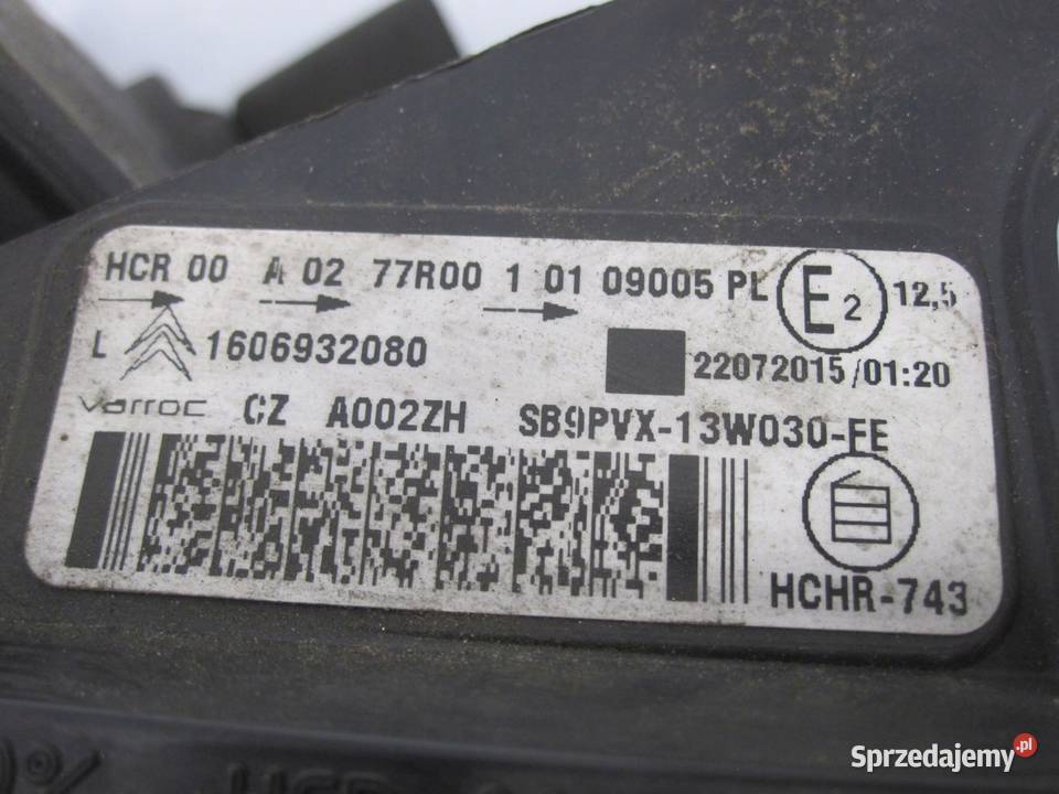 CITROEN C3 16r lampa lewa przód 1606932080