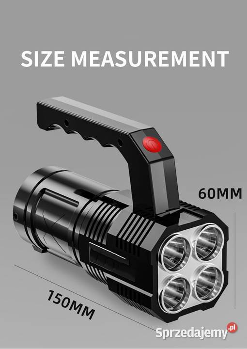 Mocna Latarka lampa turystyczna taktyczna USB Sporty strzeleckie i myślistwo Nowy Sącz