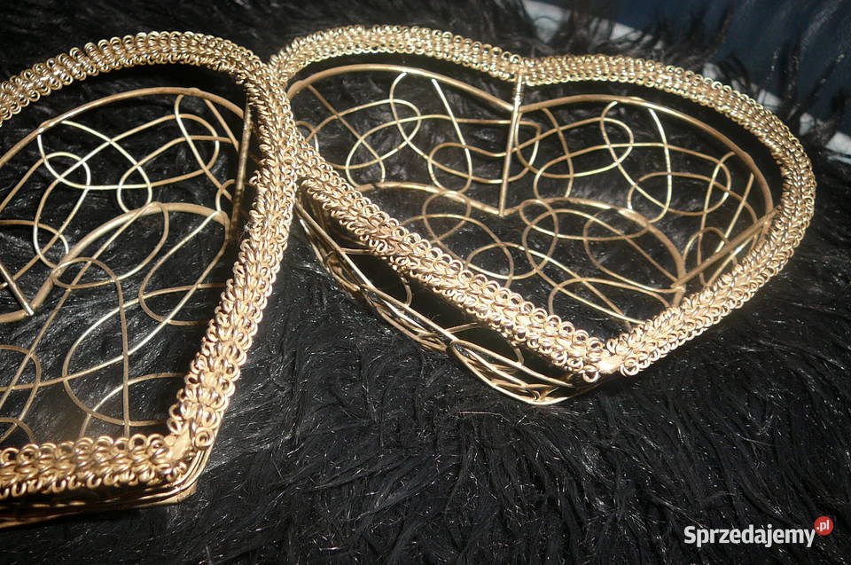 2 stare koszyczki metal serce