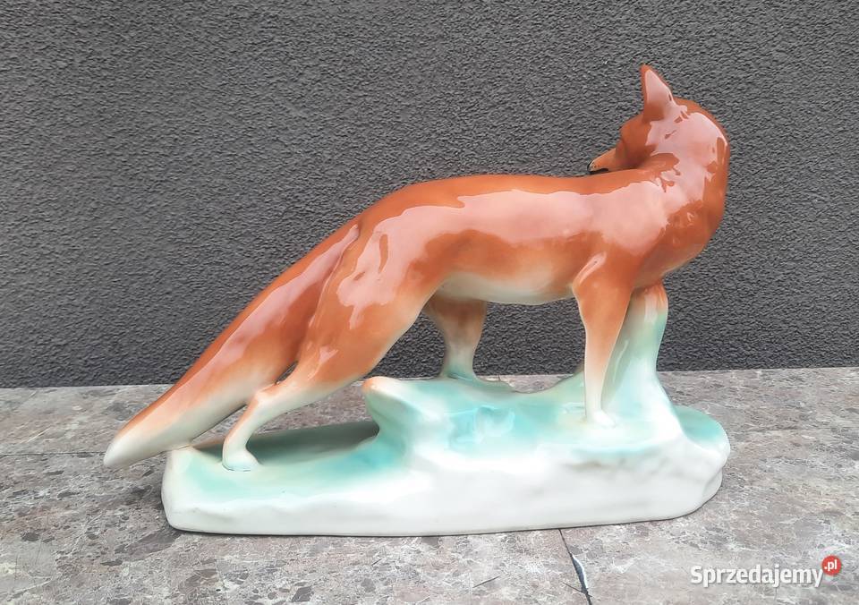 Stara figurka Lis Chodzież porcelit ręcznie pomorskie Tczew