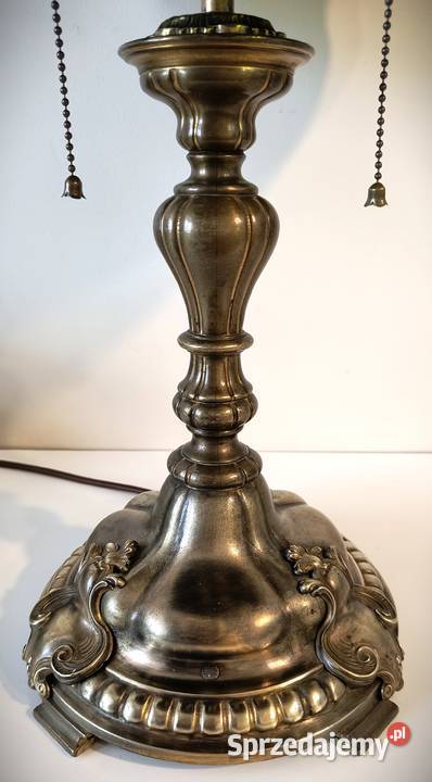 Stara lampa mosiądz witraż szkło Wysoka