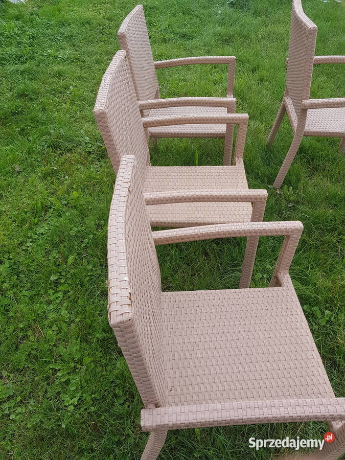 krzesło ogrodowe z techno ratanu kolor jasny Głogowa