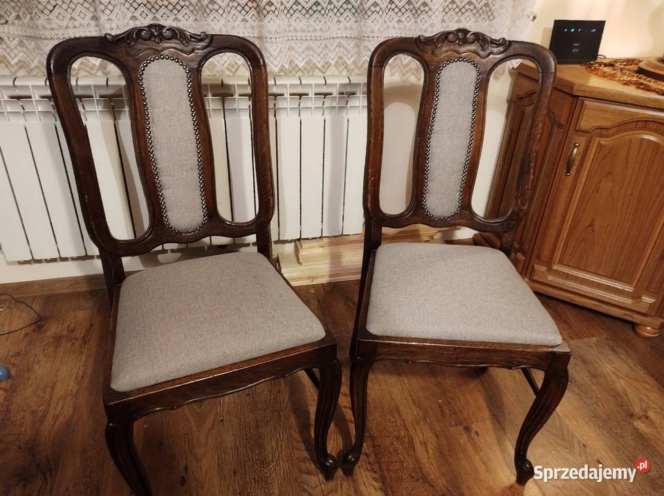 Krzesła drewniane siedziska tapicerowane