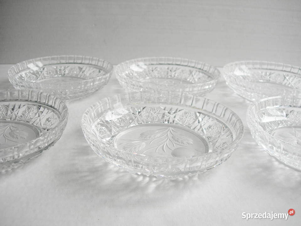 kryształowe talerzyki vintage PRL Częstochowa
