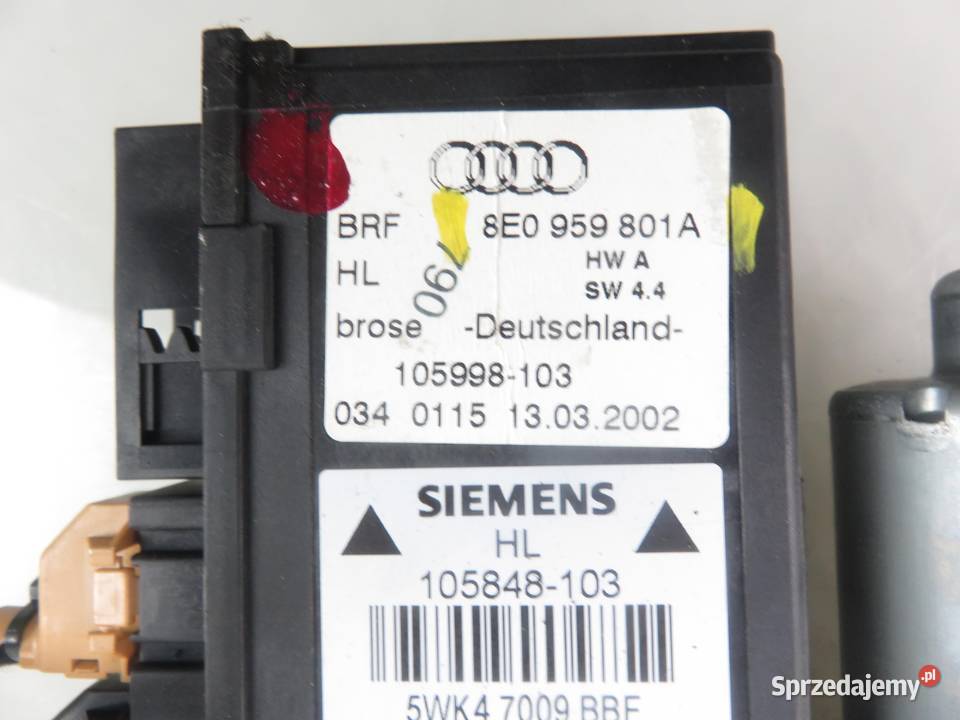 PODNOŚNIK SZYBY LEWY TYLNY AUDI A4 B6 Sedan 8E2 małopolskie sprzedam