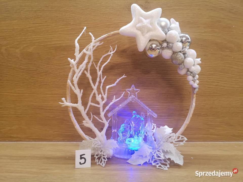 Ręcznie wykonany stroik świąteczny LED z motywem Kielce sprzedam
