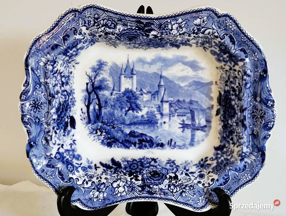 Antyczny półmisek Boch Frres 18451860 kobaltowy Kraków