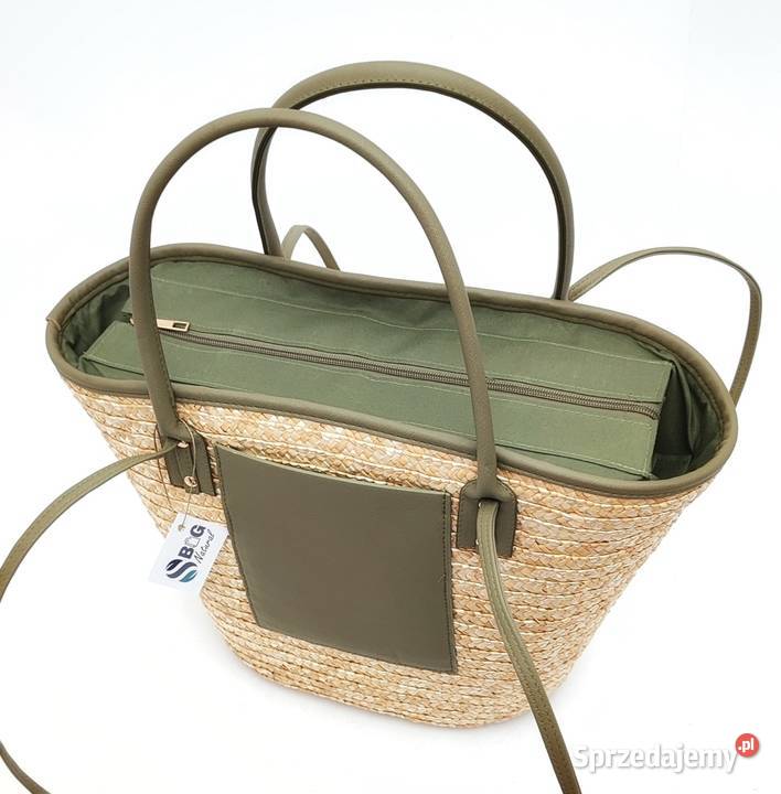 Torebka duża ze słomy koszyk pleciona słomiana Chełmek