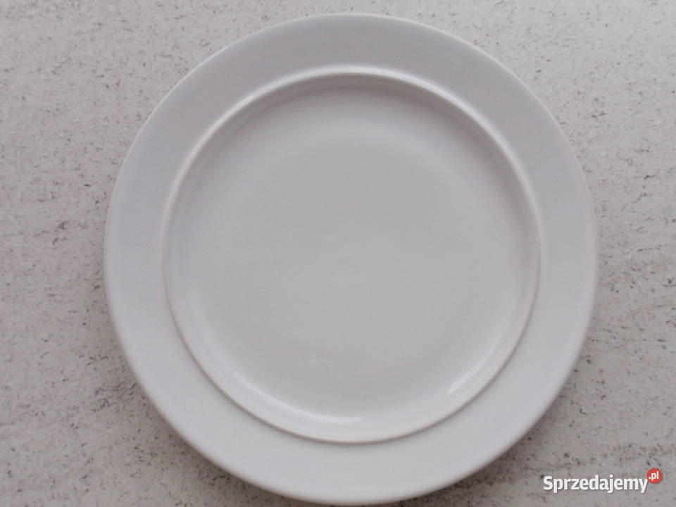Talerze porcelanowe TUŁOWICE białe z czasów PRL Łódź sprzedam