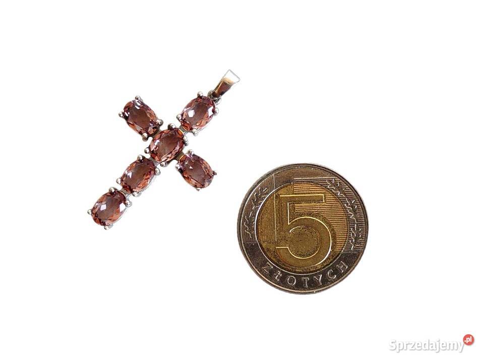 7547 Srebrny Krzyżyk z Sułtanitami srebro opolskie Kędzierzyn-Koźle