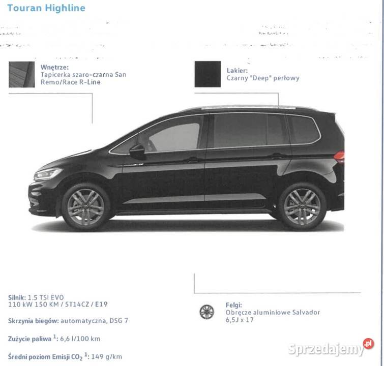 Volkswagen Touran 2024r 1wł bezwypadkowy serwis