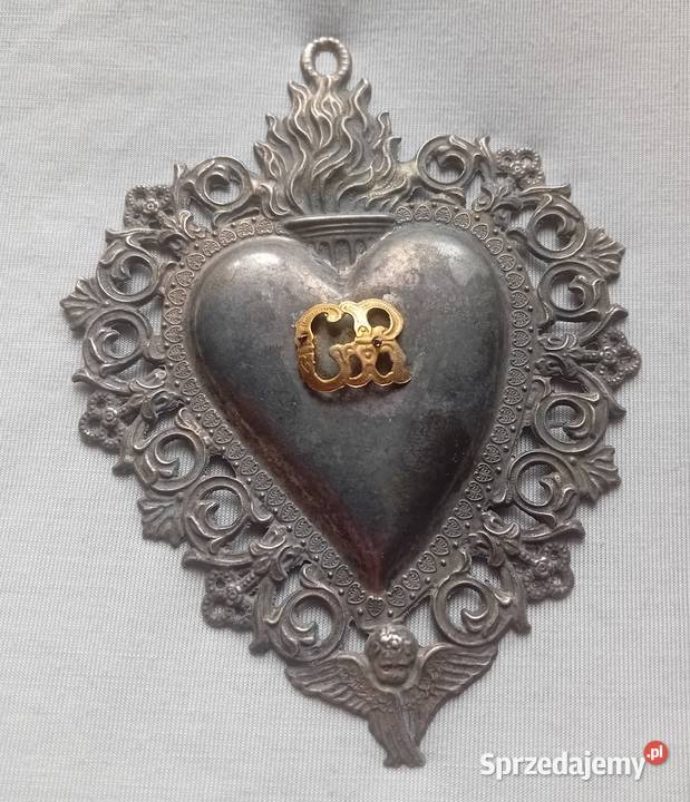 Exvoto serce wotywne platerowane przełom XIX i Koźminek sprzedam