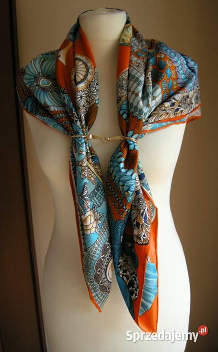 Hermes Paris apaszka twill silk 8989 orange Dla kobiet