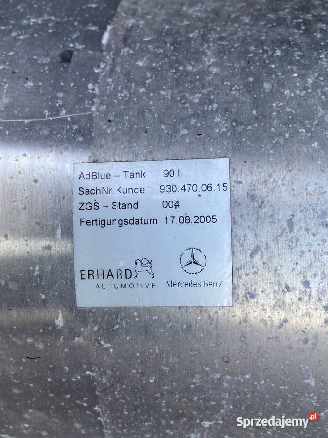 Zbiornik Adblue 9304700615 90L Actros Axor Atego Maszewo