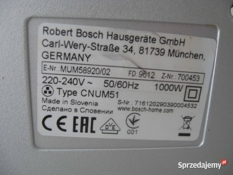 Robot kuchenny Bosch MUM 58920 LOMBARDi sprzedam