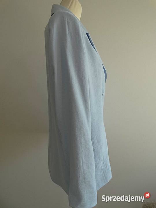 Marynarka Długa Modny Fason Oversize Błękitna Łomża