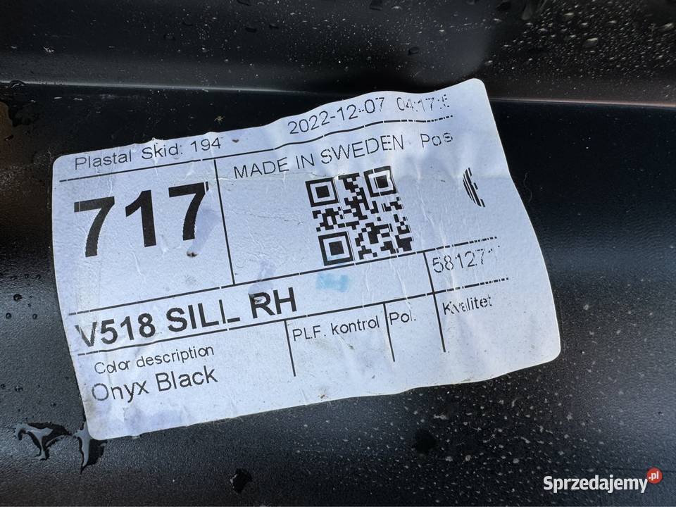 Listwa progowa prawa rh Volvo xc90 II 2 717 onyx wielkopolskie Międzychód sprzedam