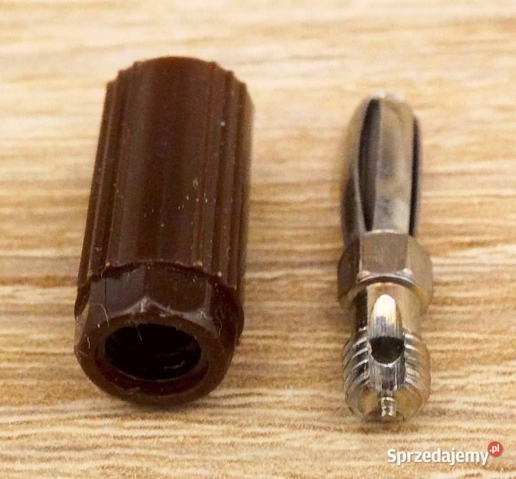 Wtyki bananowe 4 mm sprężyste skręcane brązowe Gliwice