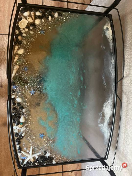 Barek stolik z żywicą z motywem morskim Radomsko