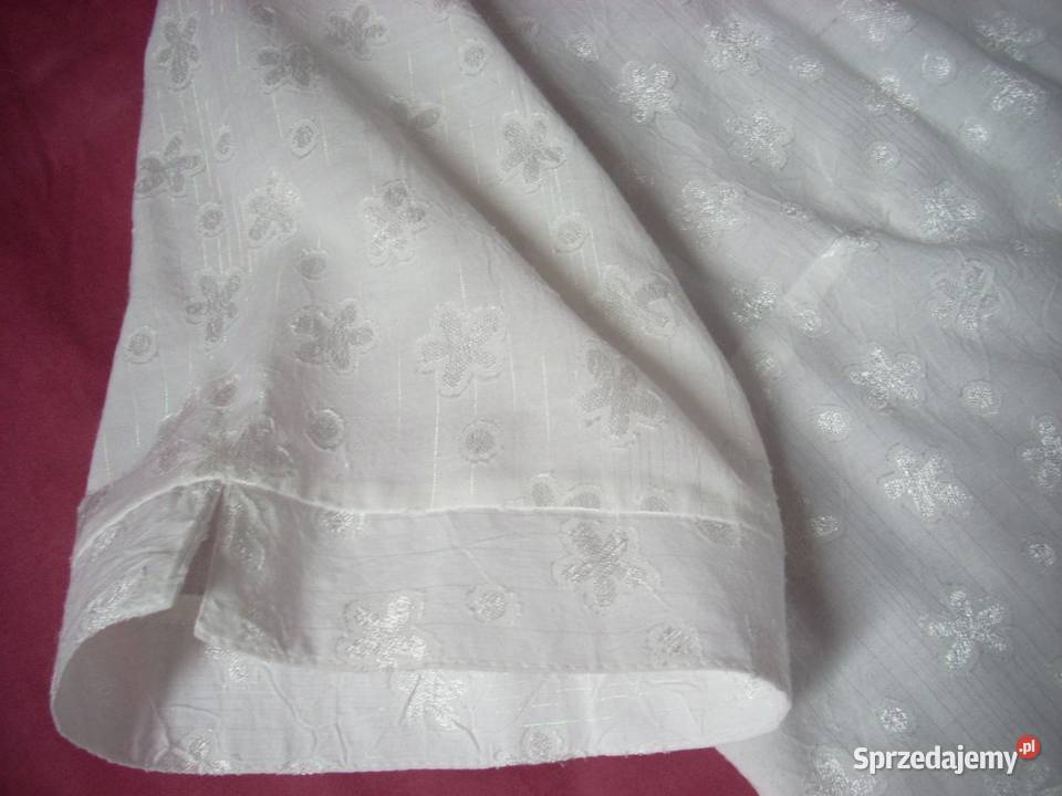 Biała koszula bluzka wytłaczany wzór Bawełna 44 małopolskie Nowy Sącz