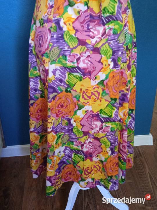 KOLOROWA LETNIA SUKIENECZKA ROZKLOSZOWANA r 40 Spódnice i sukienki Piła