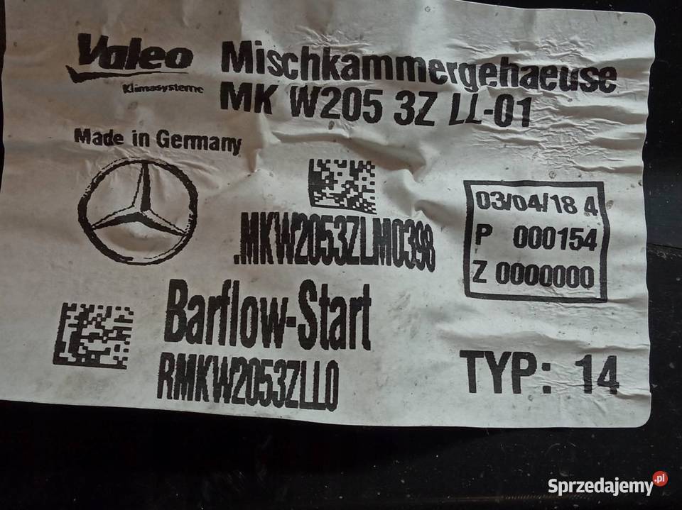 NAGRZEWNICA MercedesBenz Cklasa IV 2014 W205 świętokrzyskie