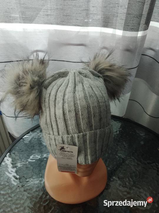 Czapka damska dwa pompony Chrzanów