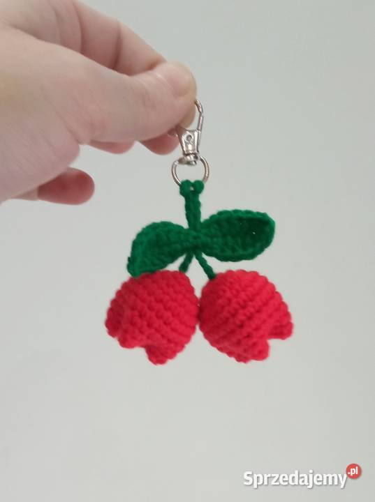 Tulipany wykonane na szydełku brelok Łask