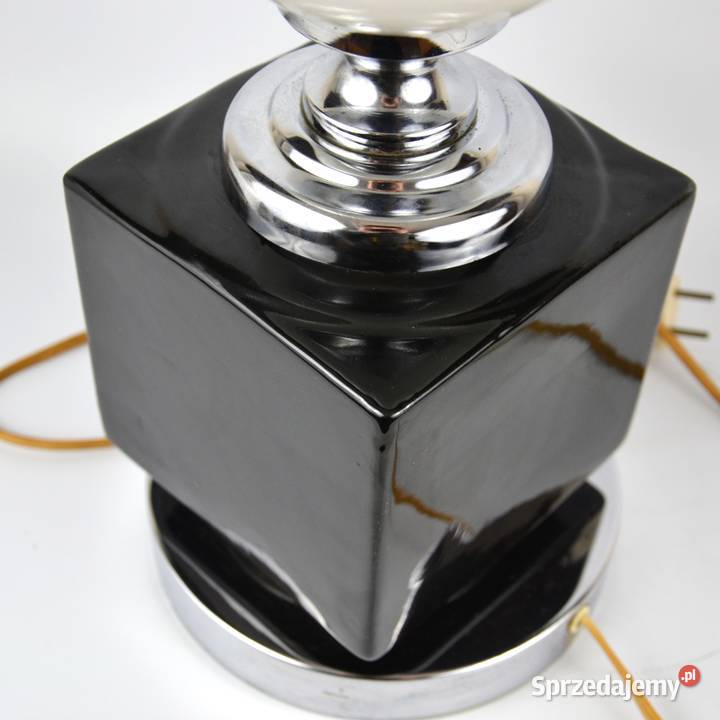 Lampa stołowa ceramika chrom Maison Barbie Bronisze