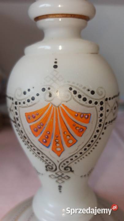 Lampa naftowa z kloszem Pomarańczowy dekor