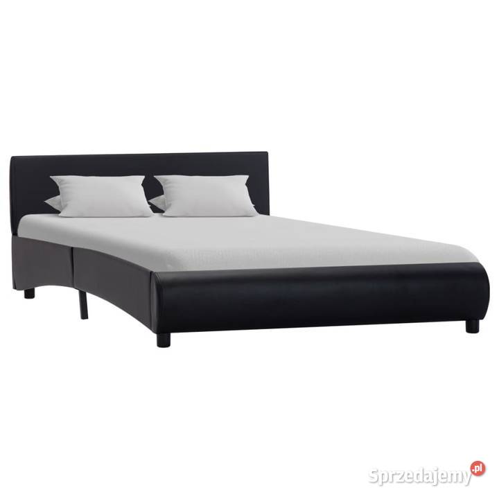 vidaXL Rama łóżka, czarna, sztuczna 285452