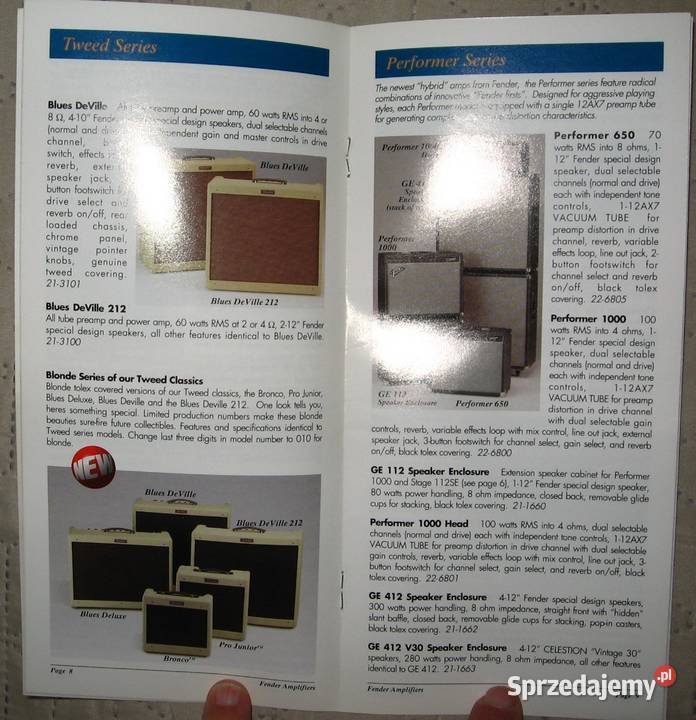 Fender Amplifiers 95 catalog katalog wzmacniaczy