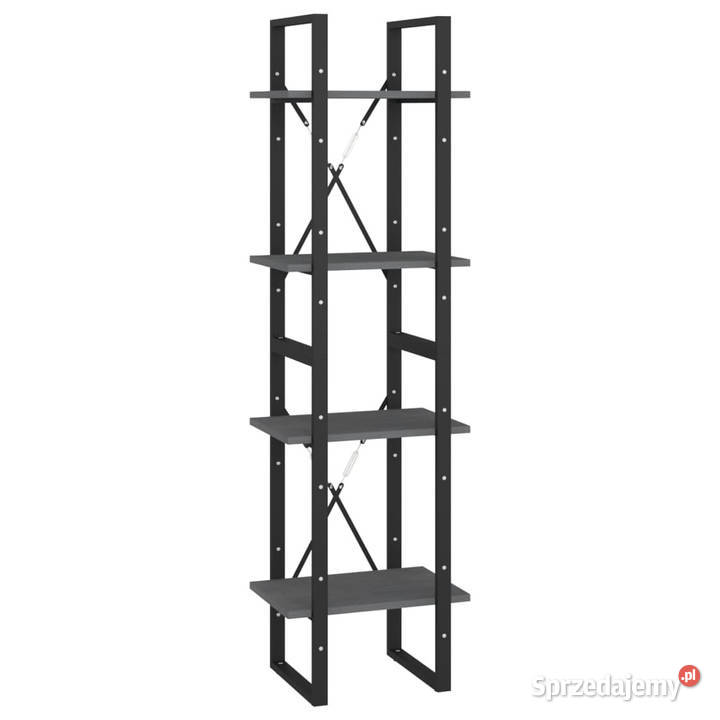 Regał na książki 4 półki szary 40x30x140 drewno mazowieckie Warszawa