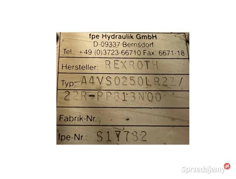 Rexroth A4VSO250 R910935388 Pompa hydrauliczna Poznań