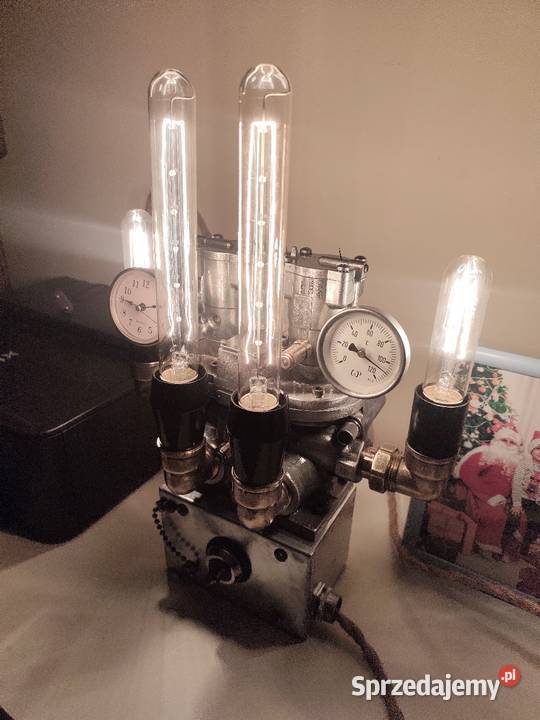 Lampa nocna streampunk Rękodzieło Oświetlenie śląskie Truskolasy