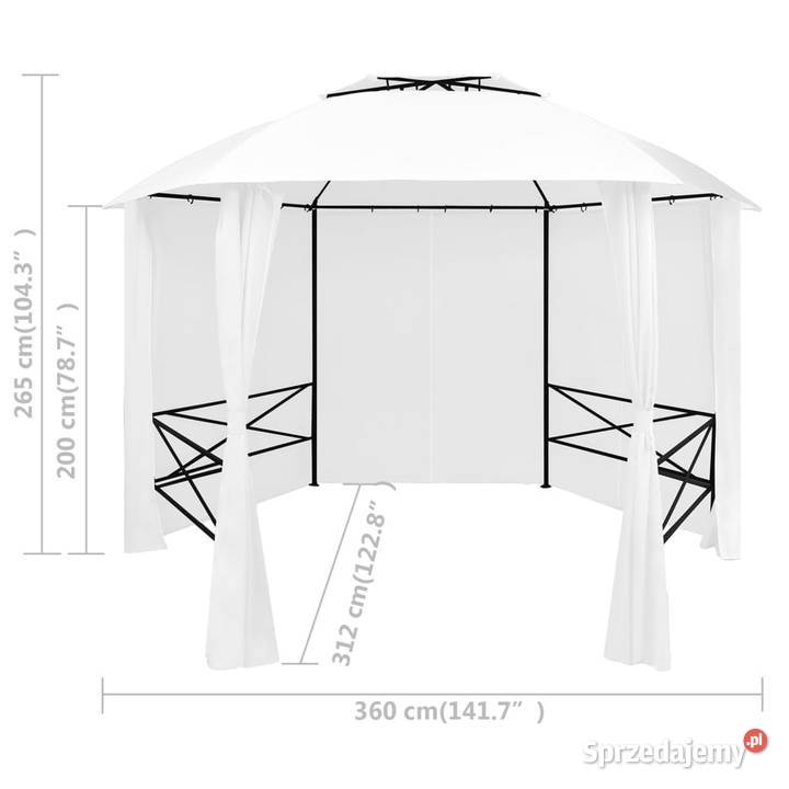 Altana ogrodowa z zasłonami 360x312x265 biała Warszawa sprzedam