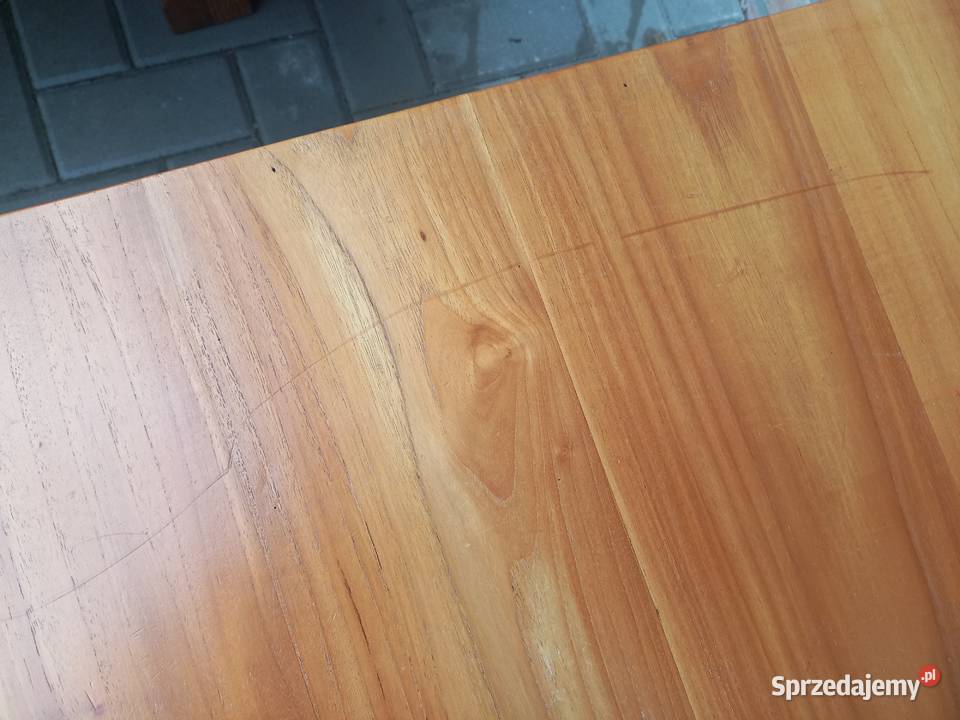 Stolik kawowy z szufladą drewniany kwadratowy 78.5cm