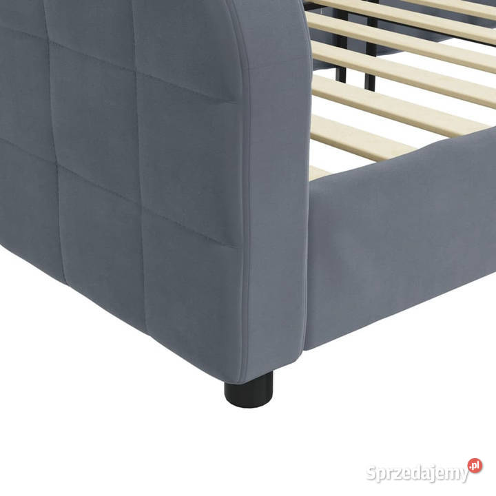 Sofa z funkcją spania ciemnoszara aksamit 71cm Łóżka Warszawa