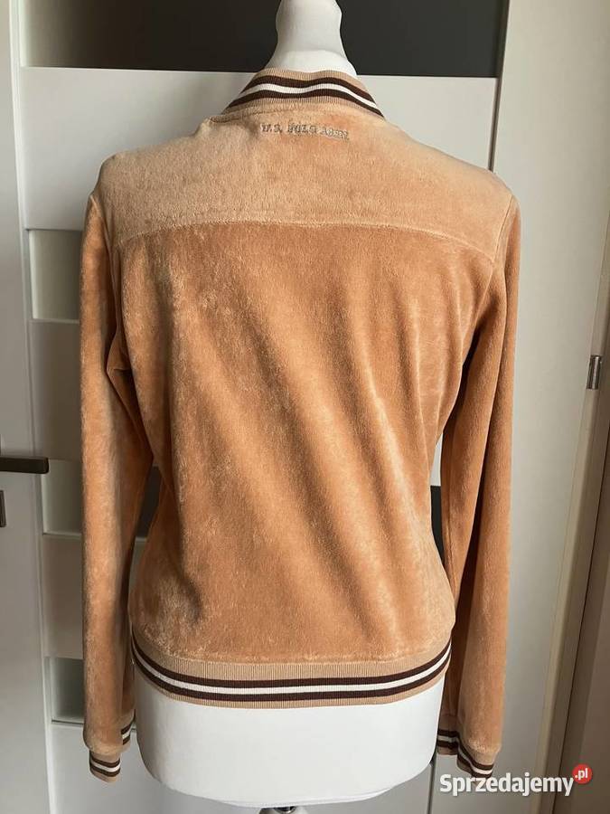 Welurowa damska brązowa bluza misio US Polo Assn Nisko